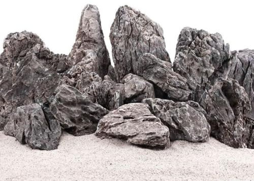 Aquarium Natursteine Mini Landschaft Seiryu Steine grau 10Kg Gr.S 100-500g Nr.66 Rückwand Pagode Dekoration Aquascaping