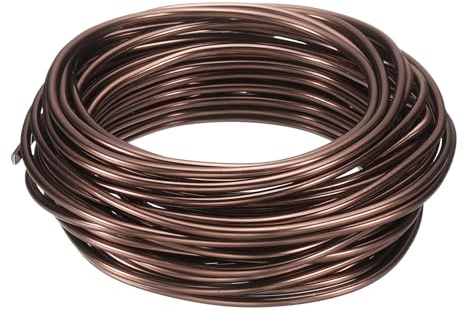 QUARKZMAN Alambre de Bonsái de Aluminio Anodizado de Entrenamiento 3Mm/9 Gauge 33 Pies de Longitud Alambre de Bonsái Flexible para Jardinería, Horticultura, Paisajismo, Plantación, Marrón