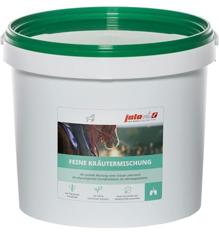 JuloVet Feine Kräutermischung | 1 kg | Ergänzungsfuttermittel für Pferde | Mit Thymian & Fenchel