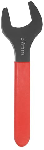 sourcing map Clé à extrémité ouverte simple de 37 mm Métrique Angle de décalage de 15 degrés Clé à fourche ouverte en forme de U Petite clé plate à tête plate noircie avec tige rouge pour réparation