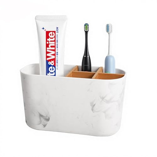 Toothbrush Holder, Electric Toothbrush Holder for Family, 5 Slots Toothbrush and Toothpaste Holder, Bathroom Storage & Organisation