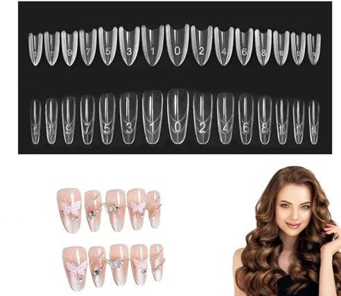240 Pezzi Di Tip Per Unghie In Gel, Forme Sandwich Doppie Per Unghie, Forme Per Estensione Delle Unghie, La Curva Si Adatta Alle Unghies, Ovale Forme Trasparenti Per Unghie In Gel (A)