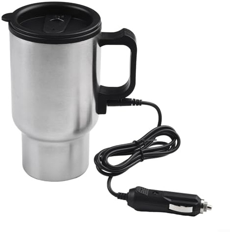 Tazza da caffè elettrica per auto, 450 ml, bollitore da viaggio con funzione di riscaldamento, alimentazione 12 V