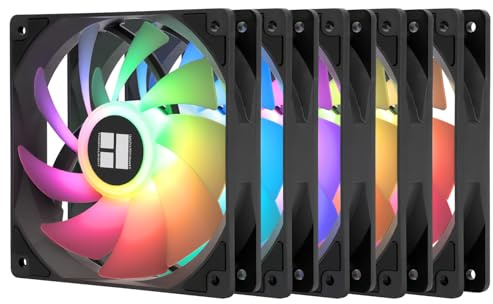 Thermalright TR TL-C12C-S X5 Ventilateur de Processeur 120mm Noir avec Vitesse de Rotation de 1550tr/min, Ventilateur de Boîtier d'Ordinateur, Contrôle PWM