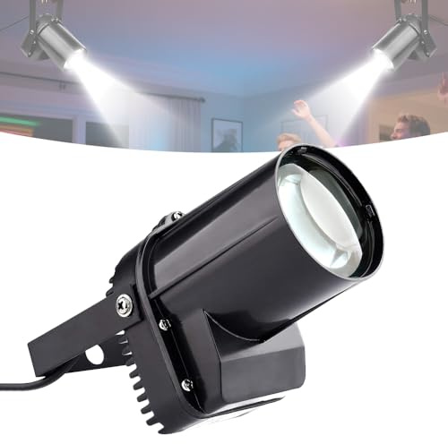 SKIKHN 3W Blanc Projecteur, Projecteurs Pin Spot, Spot LED Directionnel, pour Boule à Facettes Lumiere pour Boule a Facette avec Moteur, pour KTV, Bars, Clubs, Soirées, Mariages (Lumière Blanche)