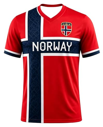 2026 W-M Norge fotbolls-t-shirt, 3D-flaggor, tryck, tröja, fantröja, andas, snabbtorkande, träningströja män, kvinnor, barn, sport, ledig, utomhus, fotbollströja