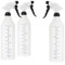 com-four® 3x Sprühflasche mit Skala - chemiebeständiger Pumpsprüher mit 28/400 Gewinde für Haushalt, Garten, Werkstatt, Auto - Zerstäuberflasche 900 ml mit verstellbarer Düse (EPDM)