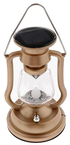 Tubayia Lanterne tempête LED vintage à intensité variable - Pour l'extérieur, le camping, l'éclairage (bronze)