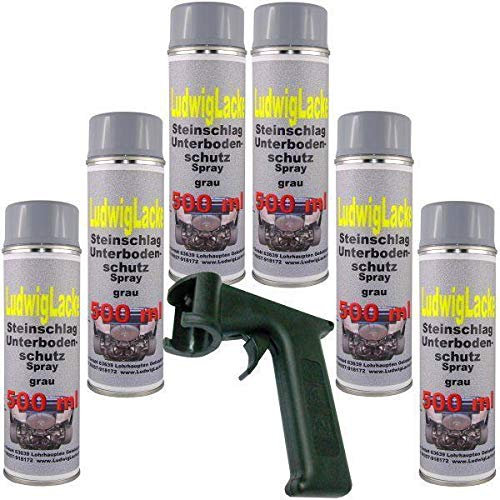 Steinschlagschutz UBS grau überlackierbar 6 x 500 ml Spraydose Plus Haltegriff