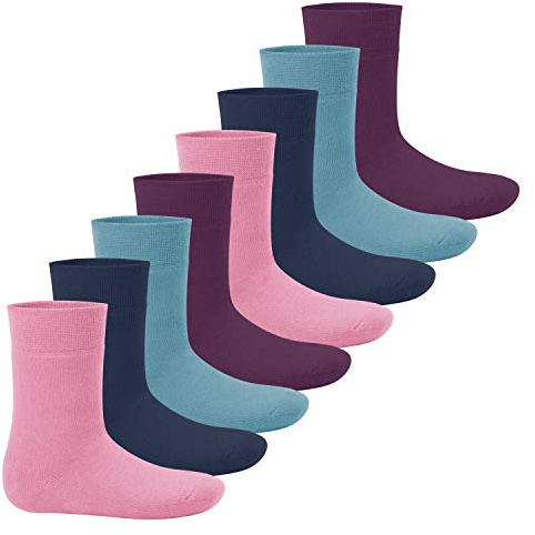 Footstar Calcetines térmicos de invierno para niños (8 pares) Everyday! Cálidos calcetines de rizo completo para niñas y niños, 23-26