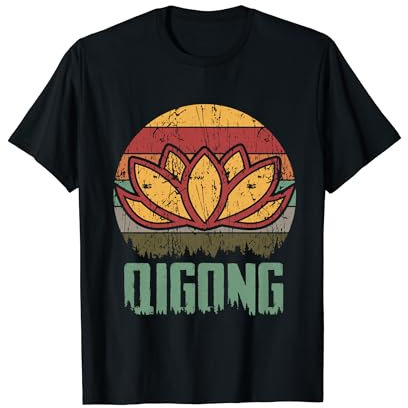 Qigong Retro Kleidung Chi Gong Quigong Chigong Yin Yang T-Shirt