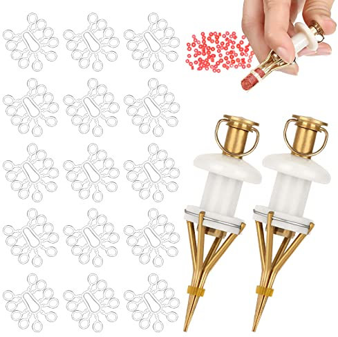 Realure 2 Stück Pellet Bait Bander 150 Stück Micro Köder Ringe mit Roter Gummiring, Karpfen Zubehör, Angeln Zubehör zur Schnellen Fixierung von Köder, Pellets Köder, Bienenmaden, Wurm