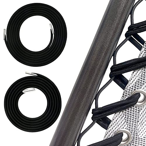 Ostlttyn Gummisnöre för relax-solstol, 4 stycken gummiband, reservdelar universella för solstol, elastisk stol, reparationssats, Zero Gravity stol, ersättningssnöre, (2 x 2,4 m + 2 x 1,4 m), svart