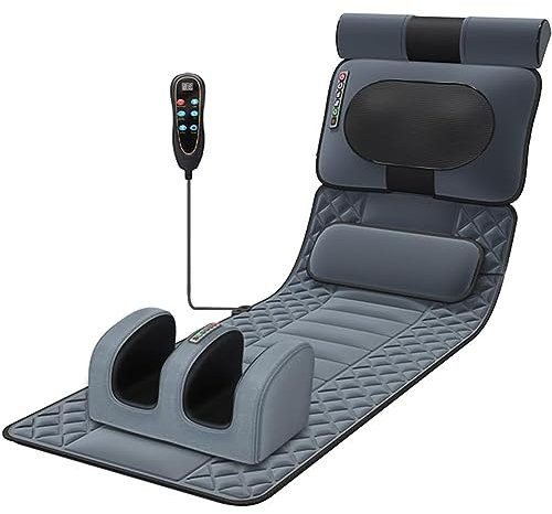 Tapis De Massage Complet Du Corps Avec Fonction De Chauffage - 20 Têtes De Massage Du Cou, Masseur De Pieds Vibrant - 9 Massages À Engrenages / 3 Modes Chronographiques