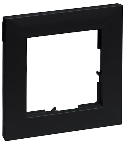 LEGRAND, SEANO 1-fach Rahmen, Thermoplast, Halogenfrei, Abmessungen: 87 x 87 mm, Farbe: Schwarz lackiert, 765371
