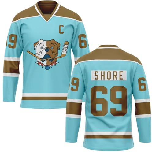 TronX Shoresy 69 Sudbury Blueberry Bulldogs Adult Fan Hockey Jerseys (US, Alpha, XX-Large, Regular, Regular, Blue)