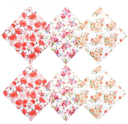 6 Stück Brillenputztücher, Blumen Mikrofaser Brillenreiniger Wiederverwendbar, 16x16 cm Brillen Reinigungstücher für Sonnenbrillen Kamera Objektive Handys Laptops