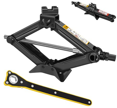 2025 Scissor Jack, 2 Ton Car Jack Kit with Speed Handle for Cars Rustproof, Heavy Duty Car Jack Floor Lift 110-390mm Lifting Jack, Wind Up Tools for Tyre Repair Changing Tool (Effortless Version)