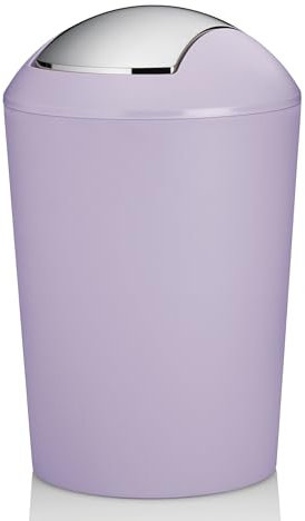 kela Marta - Pattumiera per cosmetici, colore viola, 1,7 l, con coperchio basculante, in plastica, colore: viola pastello opaco