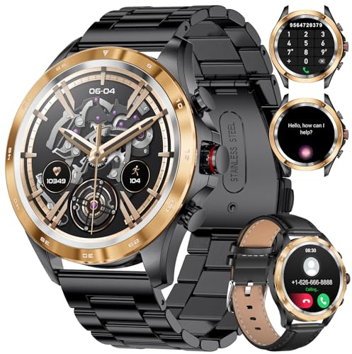 LIGE Smartwatch Uomo Chiamata e Assistente Vocale, Orologio Fitness Impermeabile 5ATM con Notifiche Messaggi, Contapassi, Cronometro Orologio Sportivo per Android iOS, 1829-I