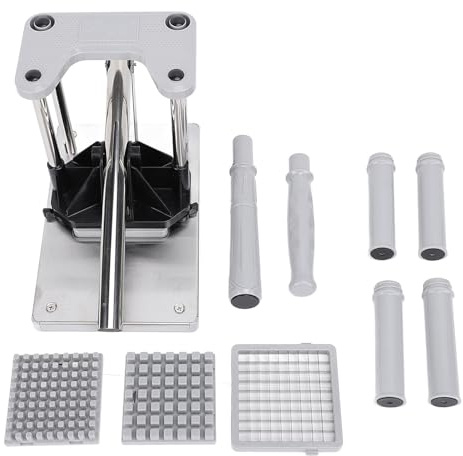 Tagliapatate Professionale in Acciaio Inossidabile, Sgusciatrice Nocciole e Attrezzo Taglia Patata con Lame Sostituibili e Manico Ergonomico - Tagliaverdure Versatile per Patate