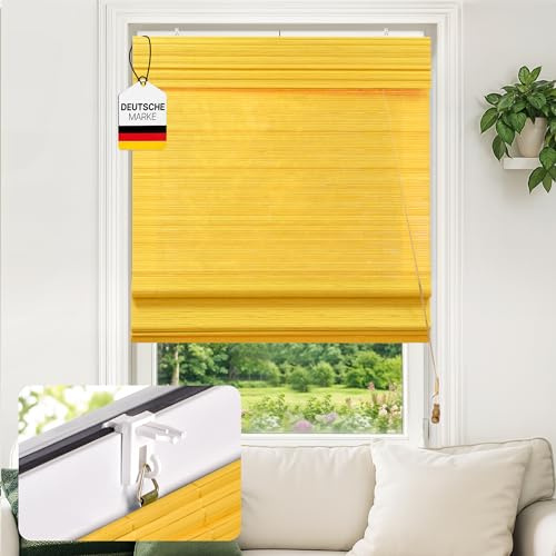 Victoria M. Klemmfix Tenda a Pacchetto in Bambù per Interni, Montabile senza Fori, per Porte e Finestre, 90 x 160 cm, Bambù