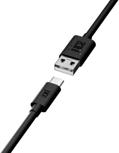 Juice USB Type C 1m Charger and Sync Cable for Samsung Galaxy S20, S10, S9, S8, S20 Plus, Huawei P30, P20, Google Pixel 6, Apple Ipad 2020, Pro 2020, Air 2020 - Black