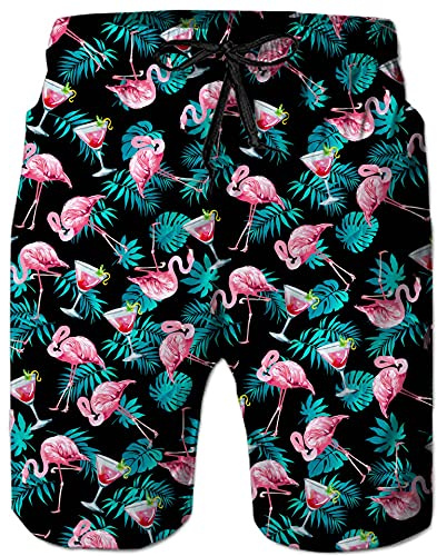 ALISISTER Bañadores de Natación Hombre 3D Impresión Pantalones Cortos Quick Dry Verano Swim Shorts Con Forro de Malla S-XXL