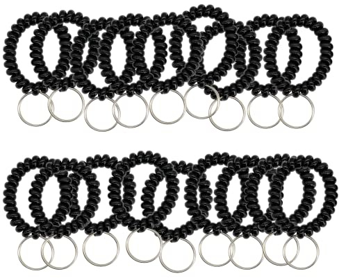 Lot de 50 porte-clés extensibles - Noir