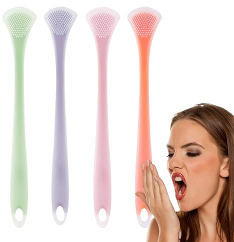 Nettoyant pour gratte-langue,Gratte-langue dentaire pour une haleine plus fraîche | Brosses d'hygiène buccale saine, grattoir dentaire en Silicone pour une haleine plus fraîche, 4 pièces Demaxiyad