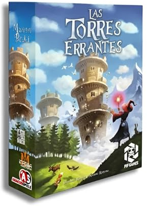 Juego de mesa familiar y estratégico Las Torres Errantes | de 2 a 7 jugadores desde 8 años | magos, torres móviles, hechizos interactivos y poción mágica | Quien llegara primero a la torre del cuervo?