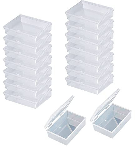 RobLuX 16 Stück Spielkarten Box Transparentem Kunststoff spielkarten Etui Leere Kartenbox Spielkarten Aufbewahrung mit Deckel für Spielkarten Visitenkarten Bankkarten