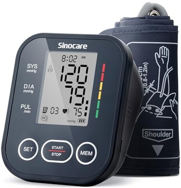sinocare Blood Pressure Monitors,Upper Arm Blood Pressure Machine, 22-42cm Large Cuff BP Monitor,CE Approved BP Blood Pressure Machines for Home Use with Heart Rate Monitor