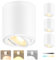 GeyouLux 4×LED Aufbauspots Dimmbar, Ø80x84mm Deckenspot Weiß, Aufbaustrahler inkl. 5W 580LM LED Modul, 3000K/4000K/6500K Aufputz 230V, 30° schwenkbar Aufbauleuchte, Aluminium Deckenspots Aufputz Rund