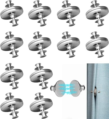 24 Pièces Aimant pour Rideaux Boutons Magnétiques pour Rideaux, 20mm Embrasses Rondes Aimants, Bouton de Maintien Magnétique, pour Rideaux de Douche, pour Maison, Hôtel