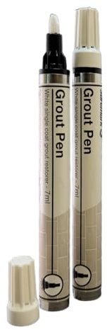 Grout Pen Twin Pack | White | 2 x 7ml | Make the appearance of grout cleaner
