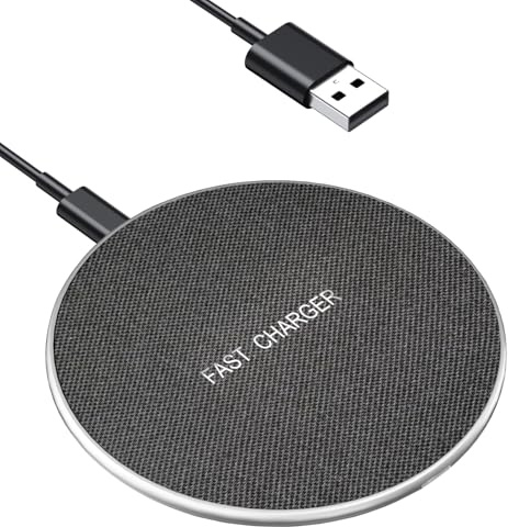 15W Snabbladdare, Trådlös Laddningsplatta, Induktionsladdare med Antislip-yta - Kompatibel med Samsung S25/S24/S23 och andra smartphones & USB-C-kabel 1m