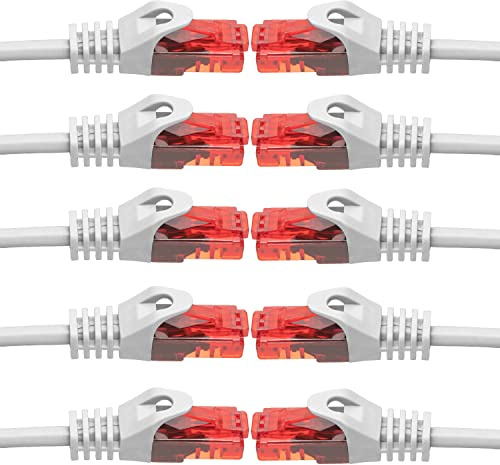 BIGtec LAN Kabel 3m Netzwerkkabel weiss - 10 Stück - Gigabit Ethernet Kabel RJ45 Stecker Patchkabel für Patchpanel Netzwerk Switch Gaming kompatibel Playstation 5 PS5 XBOX Nintendo Switch 2-Station