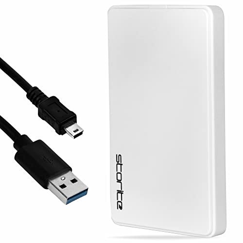Storite Disco Duro Externo de 120 GB Unidad de Almacenamiento de Copia de Seguridad con USB 2.0 Transferencia rápida de Datos Disco Duro Compacto Compatible con PC Mac Windows Laptop Desktop (Blanco)