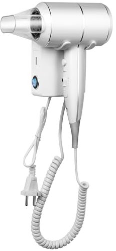 QL Secador de pelo Iónico con Tecnología ThermoProtect 2000W - Soporte de Pared y Toma USB - para Hoteles,Casas - Blanco