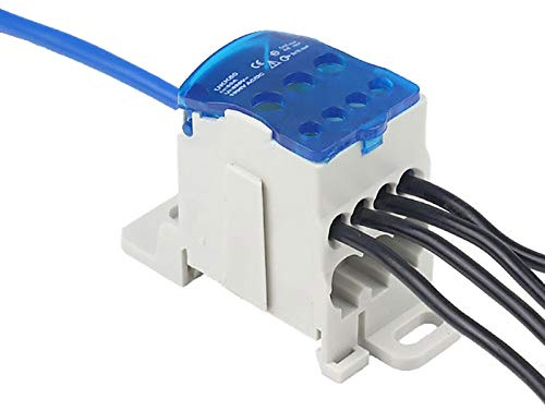 UKK-80A / 125A / 160A Caja de distribución de bloque de terminales de carril DIN con aislamiento eléctrico, conector de alambre, caja de conexiones de alimentación para armarios de distribución
