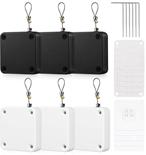 VILLCASE Automatischer Türschließer, 6 Stück Stanzfreier Automatischer Sensor Türschließer 500g/800g/1000g Traktions Schiebetürschließer mit Kordelzug für Türen (Weiß & Schwarz)
