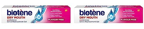 Biotène Dry Mouth Moisturising Gel, Moisturising Gel, Falvour Free, Pack of 2 x 50g