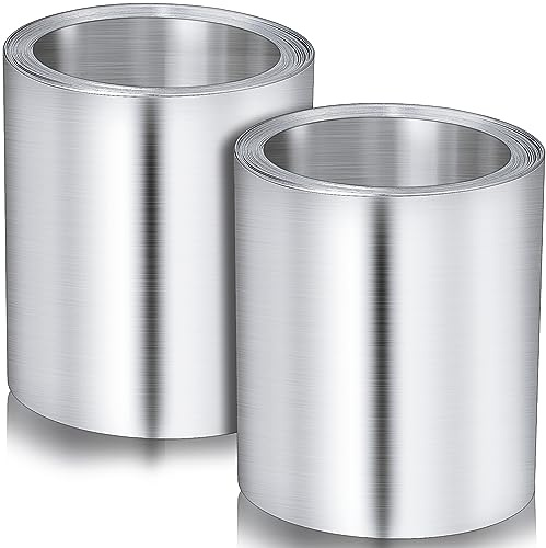 Ripeng 50 Feet 6'' x 50' x 0.0078'' Aluminum Flashing Roll Roof Flashing for Roof and Garden Preventing Roofing Stains Strip for Moss and Mildew Prevention (2 Roll)