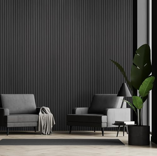 Fuse Acoustic Wooden Wall Panel in Charcoal Oak, 240cm x 60cm (2 Pack)