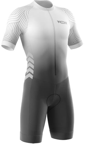 Triathlon Anzug Herren,Trisuit Einteiler,Einteiliges Radtrikot,Gepolstert einteilig Trisuit Bike Short Trisuit Einteiler für Wettkampf,Herren Fahrrad Skinsuit (Typ-10,XL)