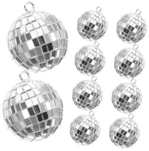 Milisten 1.57 Inch Mirror Disco Ball Hanging Decoration Reflective Party Ornament for Christmas Wedding Home and Office