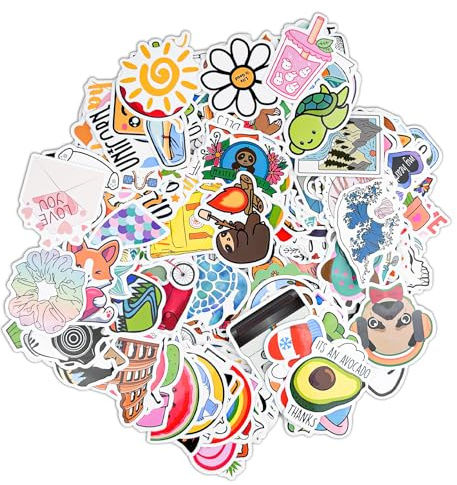 Comzantor 300 Stück Sticker, Aufkleber Kinder, Stickers Aesthetic, Scrapbook Sticker Set, Laptop Stiker Mädchen, Coole Stickerset, Graffiti-Aufkleber, Wasserfest, für Handyhülle koffer Tasse etc