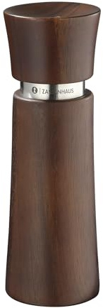 Zassenhaus Salzmühle WIESBADEN 17 cm, Edles Akazienholz, Hochleistungskeramik-Mahlwerk, Präzise Mahleinstellung von pulverfein bis grob, Für verschiedene Gewürze geeignet