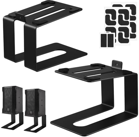 Faankiton Desktop Lautsprecherständer Metall Schreibtisch Lautsprecher Ständer, Studio-Monitorständer Tragfähigkeit 20kg pro Tischlautsprecherständer 5°Neigung Audio Ständer mit Anti-Vibrationsmatte B